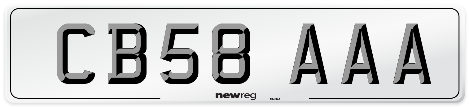 CB58 AAA Number Plate from New Reg